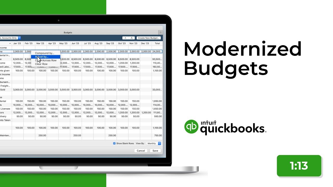 adjust budget in quickbooks 2016 for mac